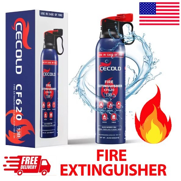 Mini Fire Extinguisher for Home, 5-in-1 Spray | Water-Based, Anti-Reignition