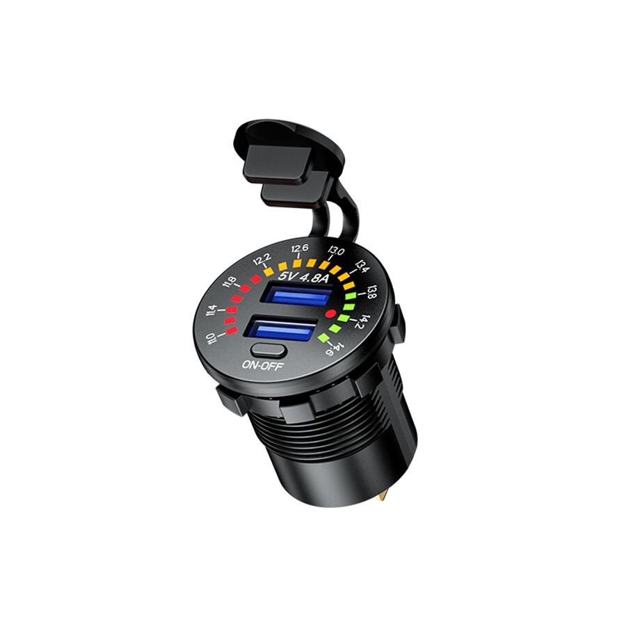 Car Fast Charger Adapter Dual Port USB Cigarette Lighter Socket For Cell Phone