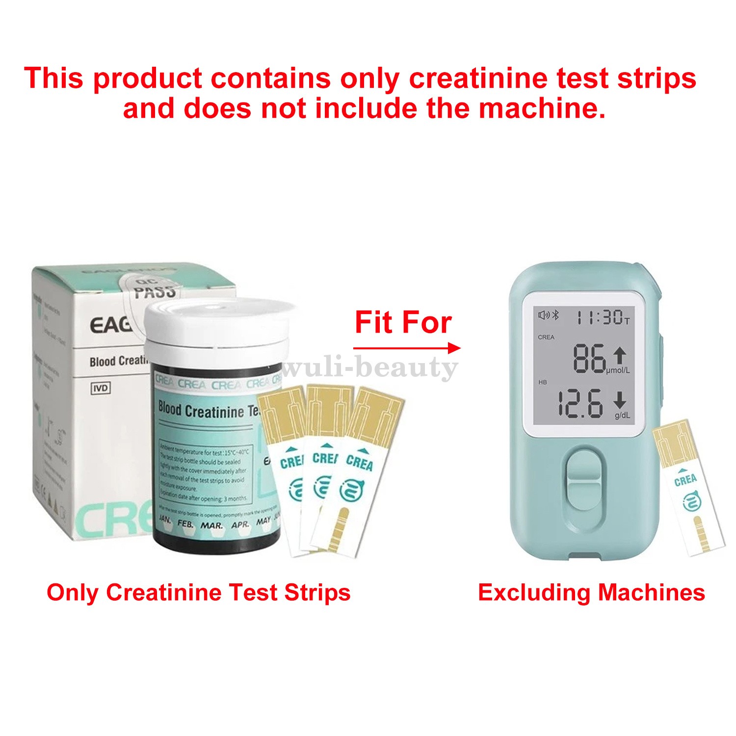 25pcs Blood Creatinine Test Strips for EAGLENOS Creatinine Meter