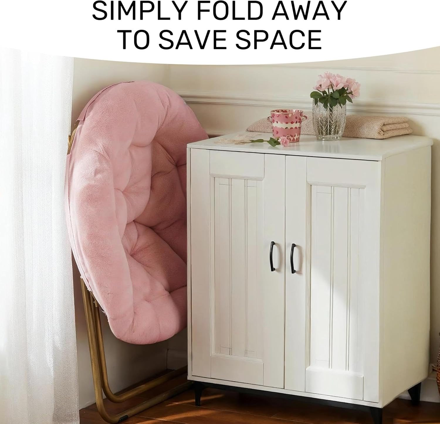 Saucer Chair, Comfy Faux Fur Chair for Bedroom, Saucer Chairs for Adults, Teens,