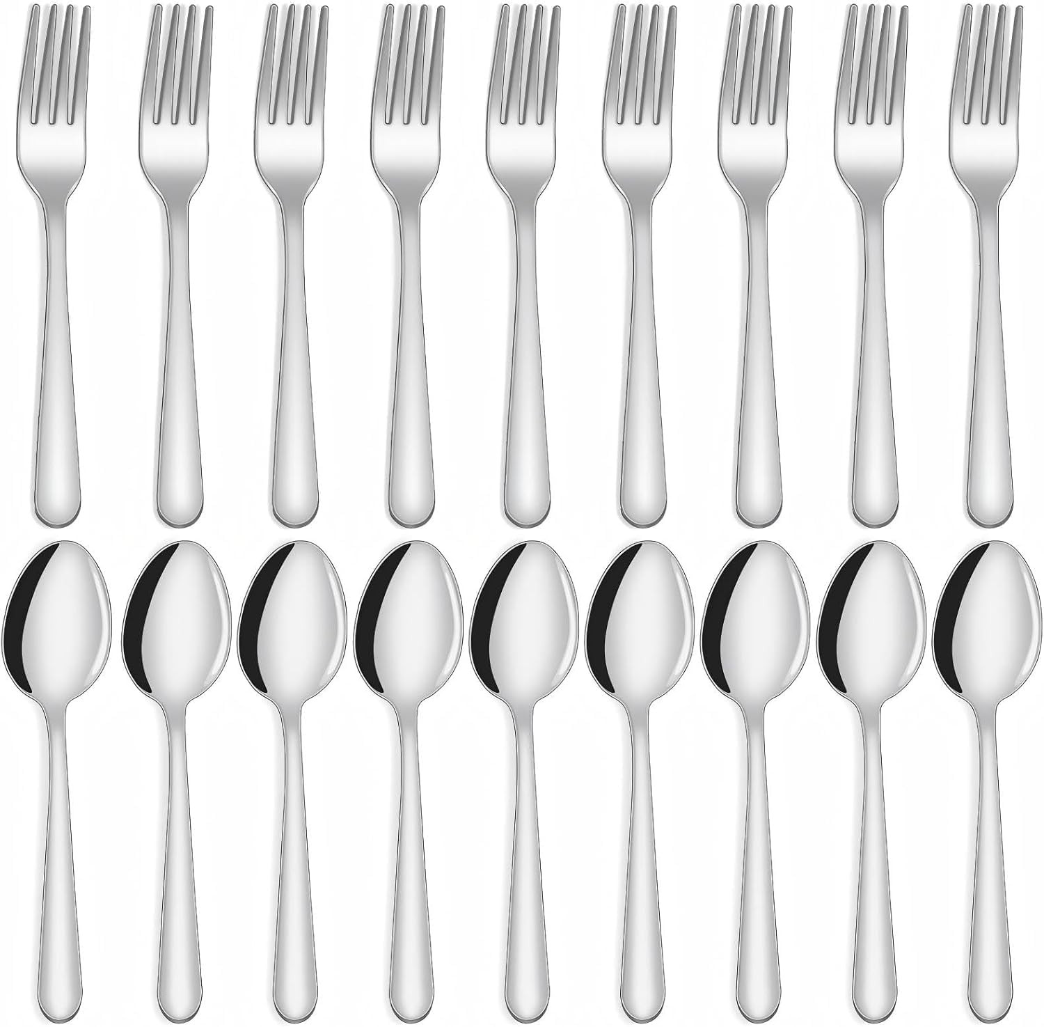 24-Piece Spoons and Forks Set Silverware Set - Forks and Spoons Food Grade
