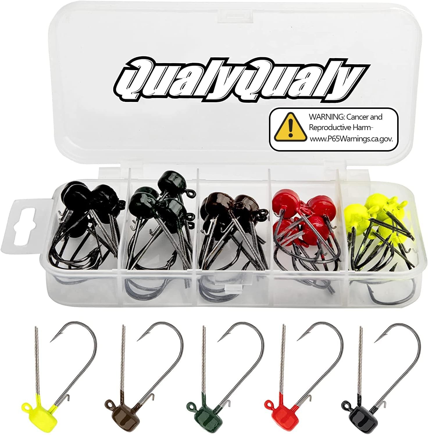 Ned Rig Jig Heads,25Pack Finesse Mushroom Jig Hooks Kit for Bass Fishing Hooks