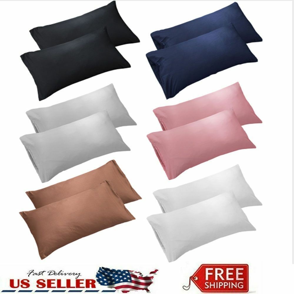 1/2PCS 1800D Pillow Case Set Queen (standard) or King Pillowcase Pillow Cases US