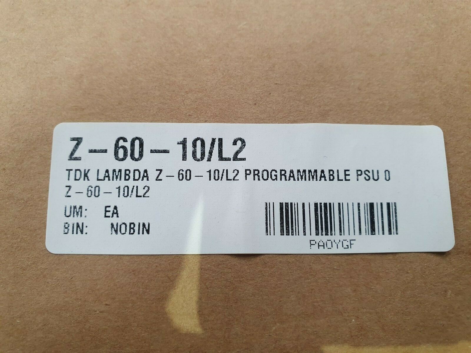 TDK LAMBDA Z-60-10-L2 PROGRAMMABLE POWER SUPPLY