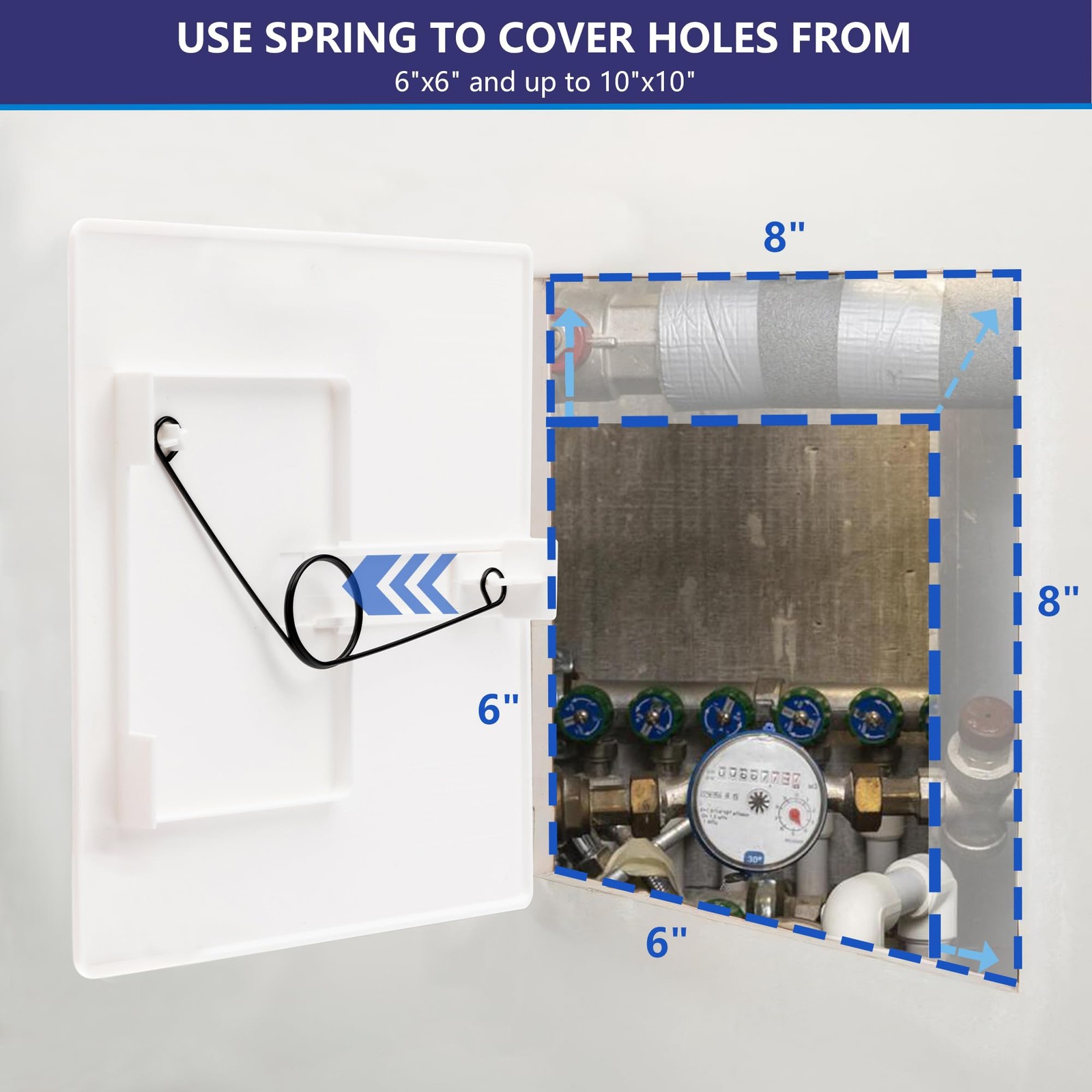 8x8 External 10x10 Spring-Fit Access Panel, Square, Wall, Ceiling, Door