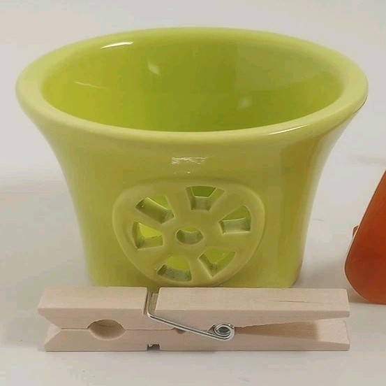 Lime Green Round Tea Light Cup Geometric Spoke Cutout Modern Citrus Slice Decor