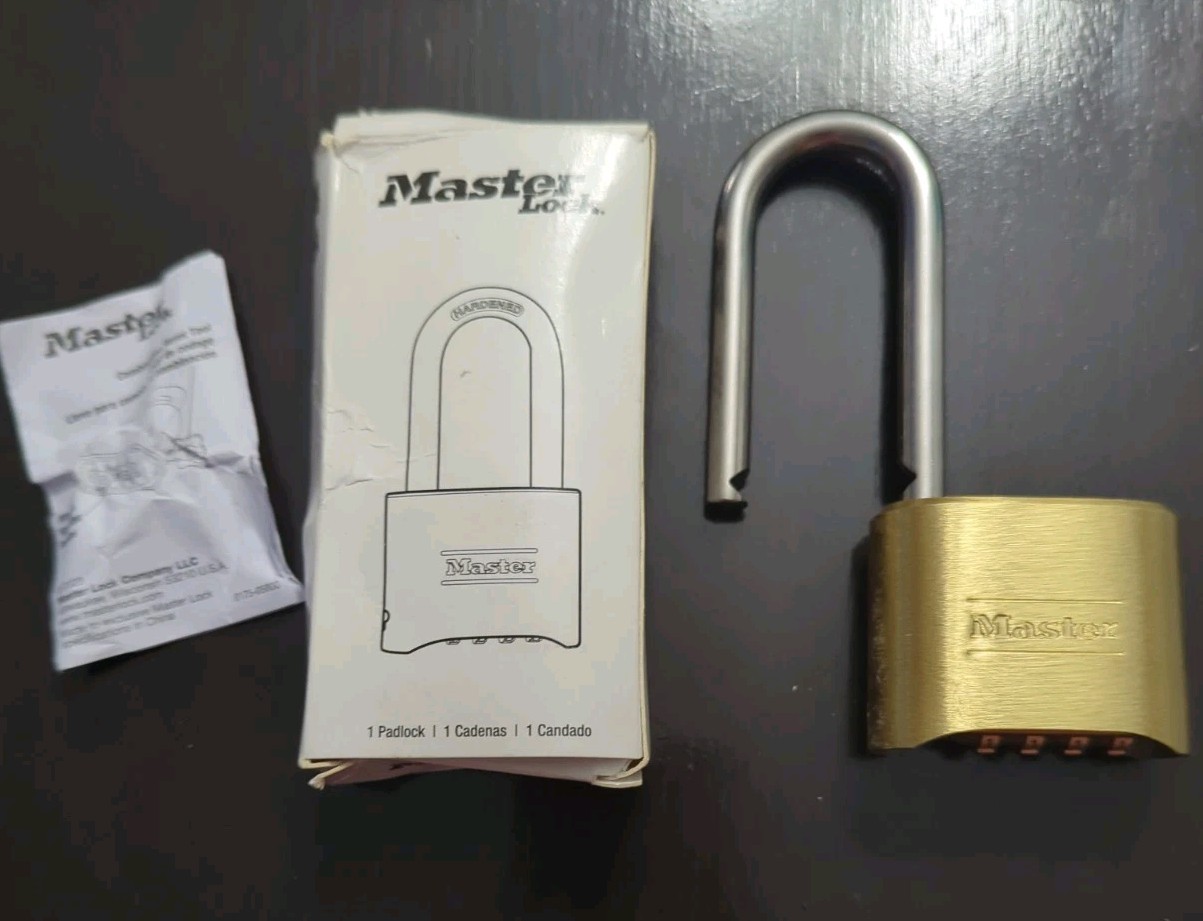 Master Lock 175LHSS: Combination Brass Padlock 4 Digit Resettable New