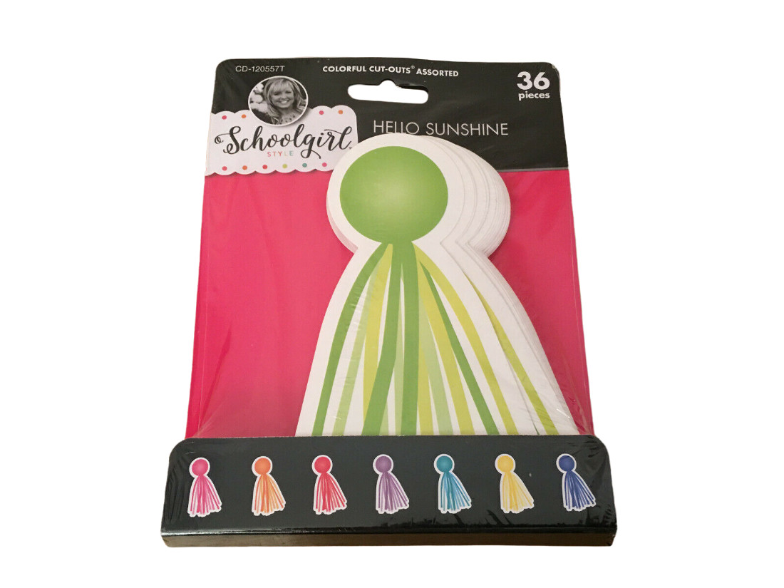 Schoolgirl Style Assorted Colors Hello Sunshine 6" x 3.5" Cut-Out Tassels 36 pc
