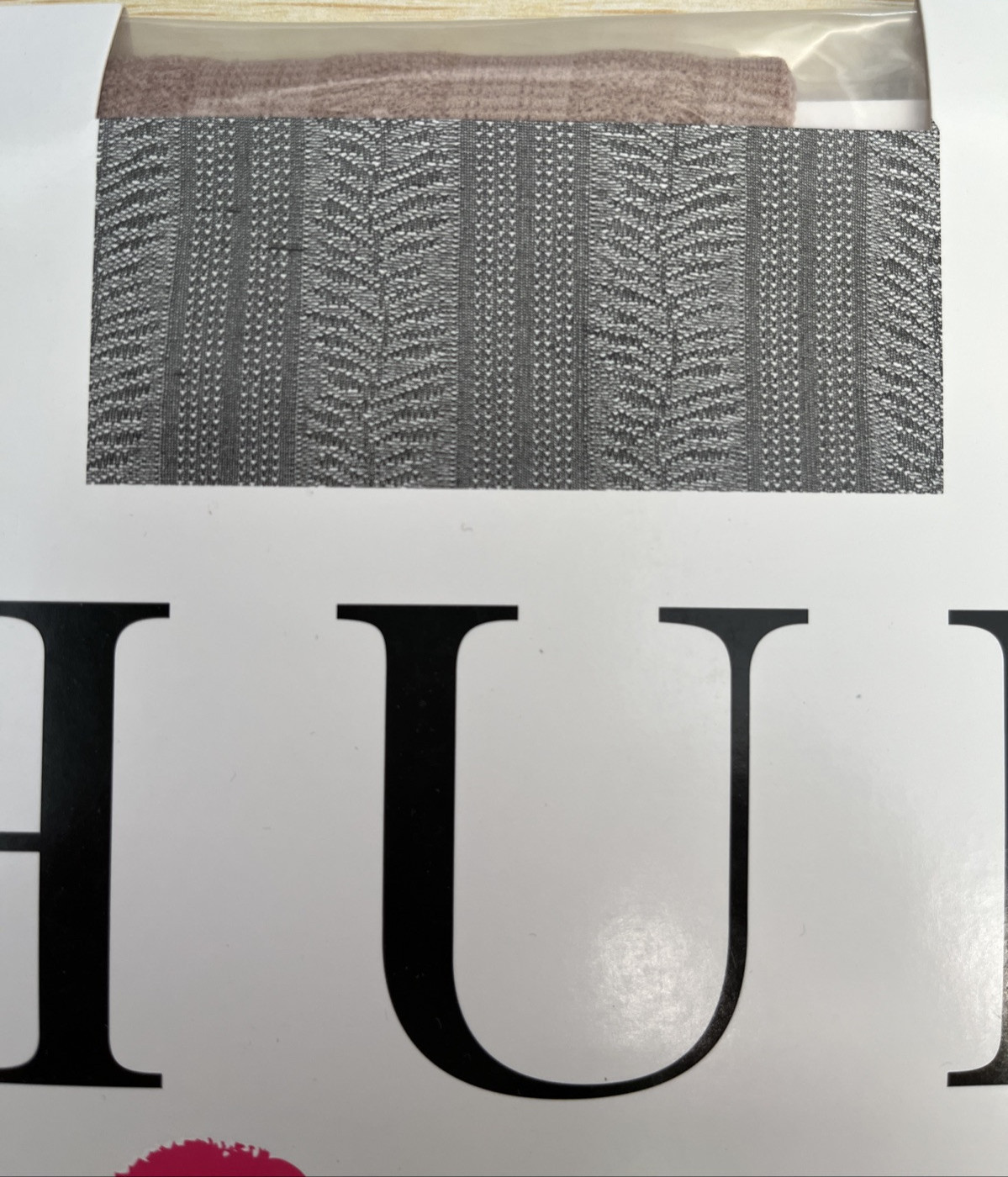 HUE Womens Leafy Vines Sheer CT Pantyhose Made In USA Steel Natural  Sz 1