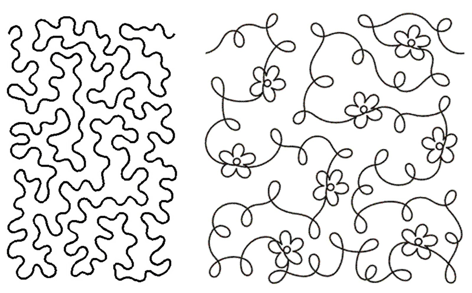 Quilting Stencils Stipple & Continuous Line Floral Background Quilters Template