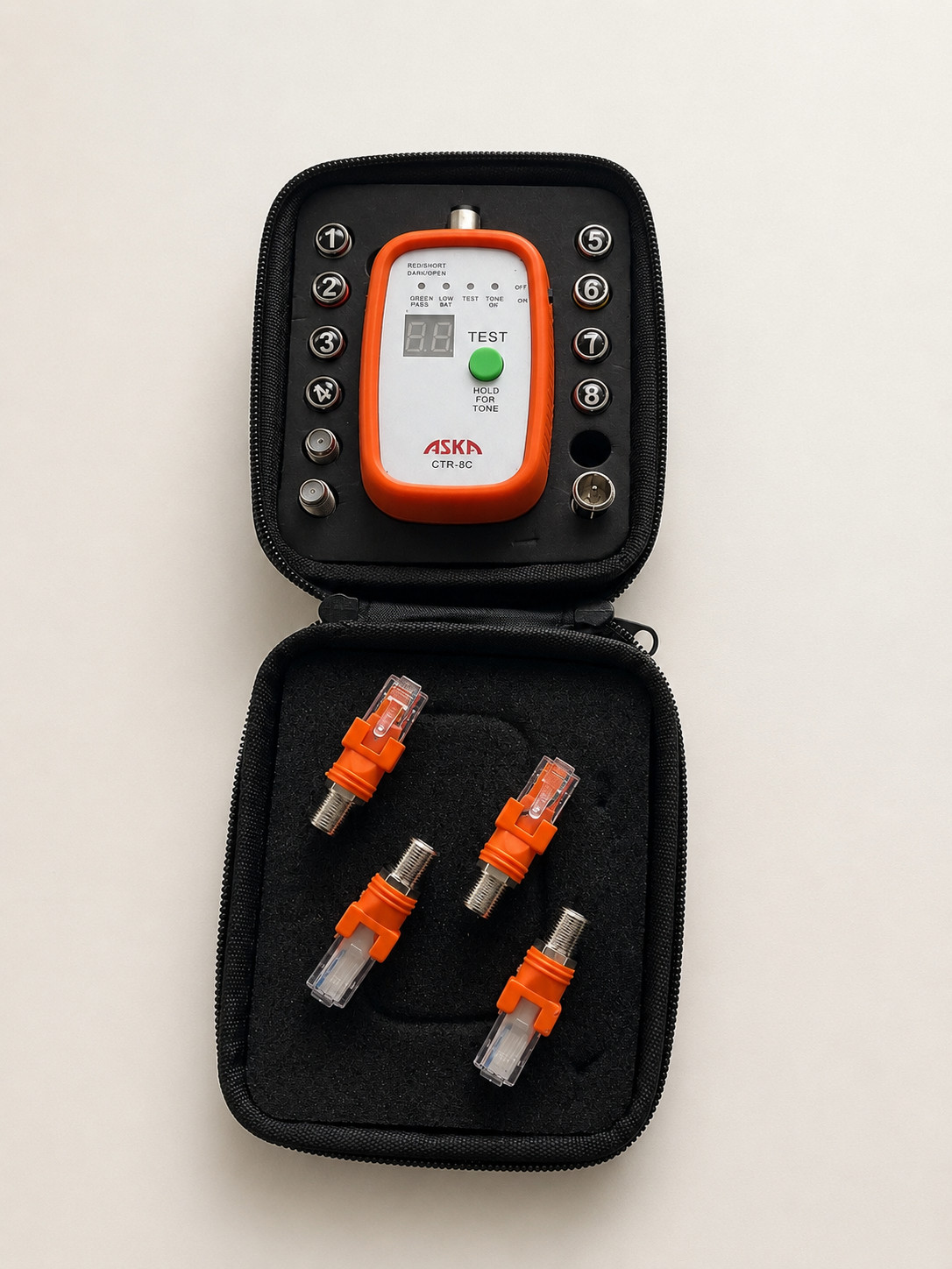 CTR-8C 8-Way Coax Cable Mapper & Toner Kit - Tests Cables Up to 3000ft
