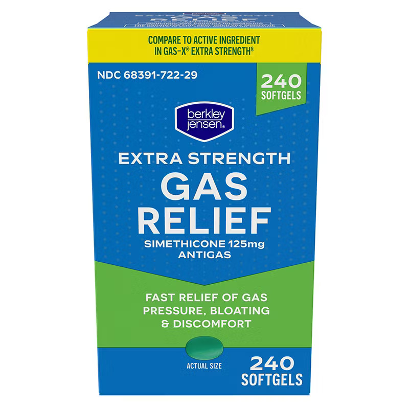 Simethicone Extra Strength  125mg 240 softgels Compare to Gas-X EXP:08/27