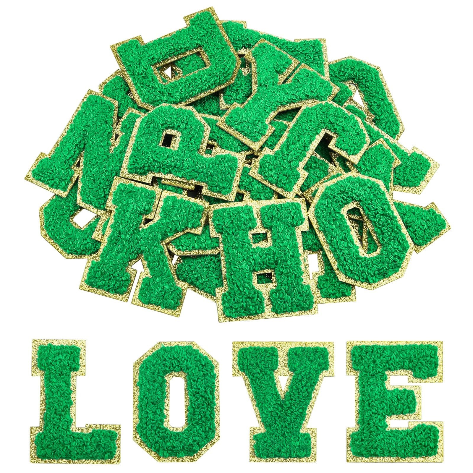 Morcheiong 26Pcs Self Adhesive Chenille Letter Patches A-Z, Chenille Letters ...