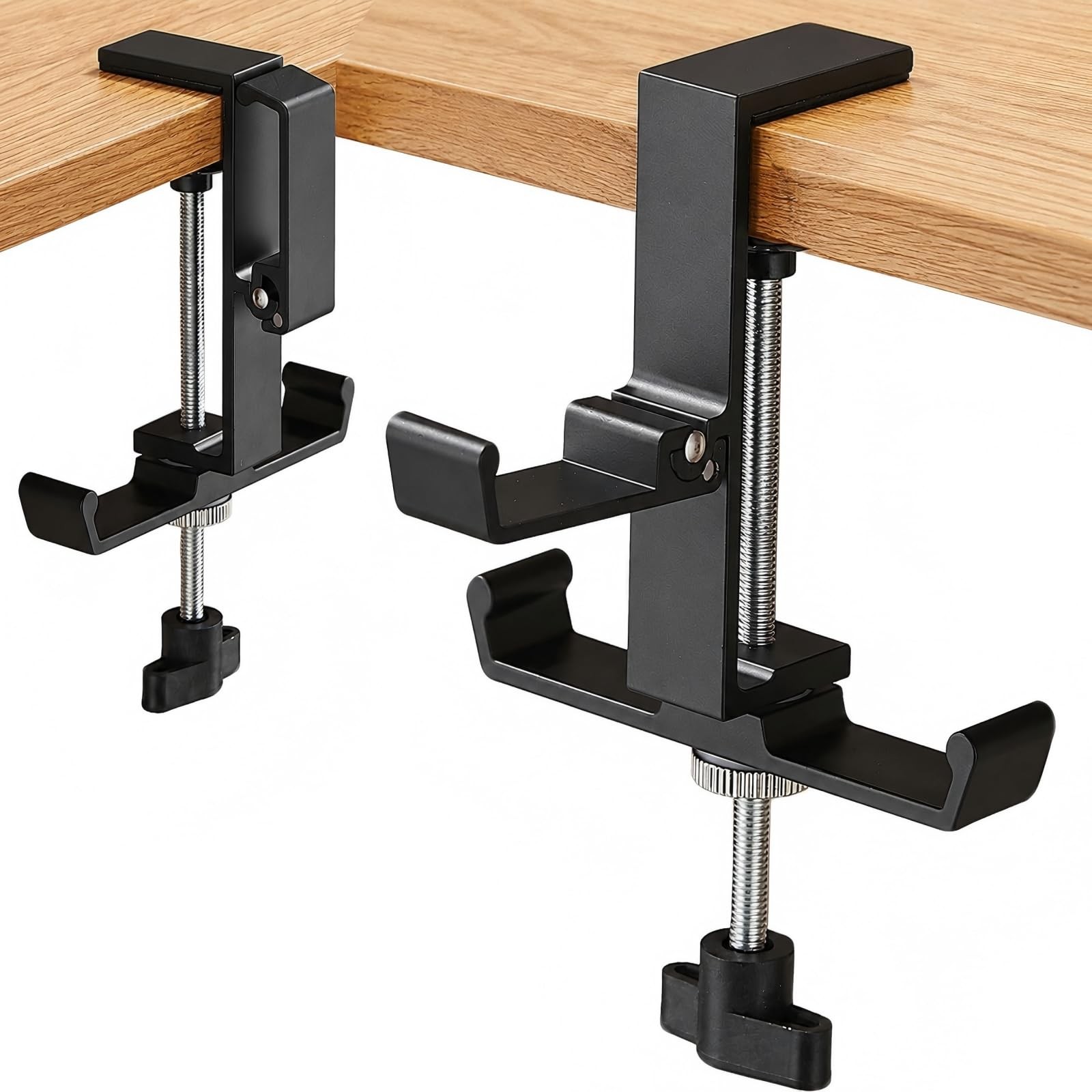 JAKO Headphone Stand for Desk, 3 Hooks Aluminum Alloy One Size, Black