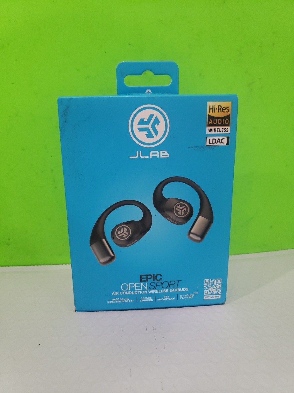 JLab - Epic Open Sport Air Conduction Wireless Earbuds - Black Open Box
