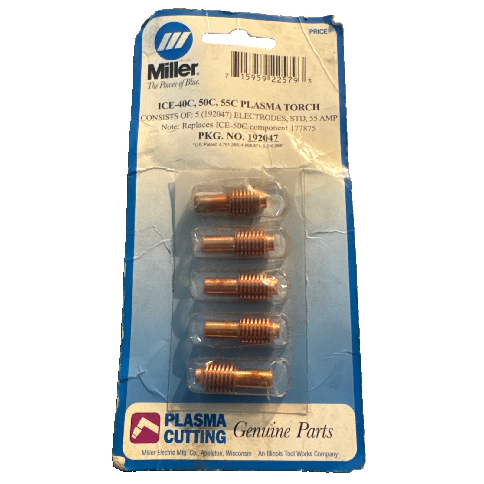 Miller 192047 Electrodes for Spectrum 625 X-Treme/2050, 5PK