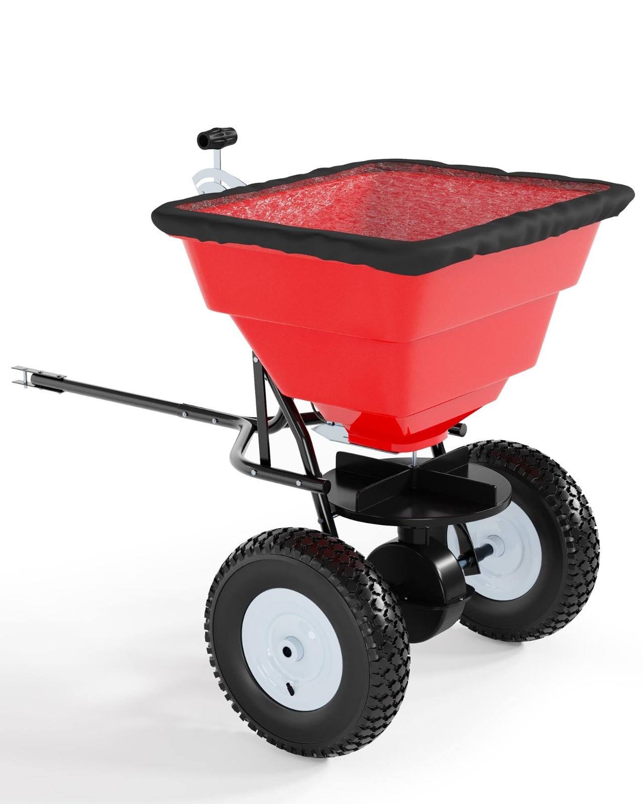 Tow Behind Broadcast Spreader, 85 LBS Capacity Seed Spreader w/ Hopper Cover