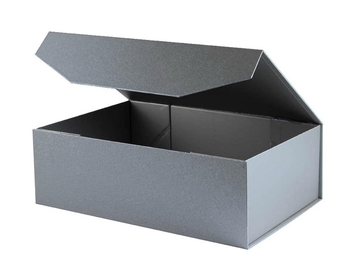Large Silver Foldable Box For Storage Or Gifts