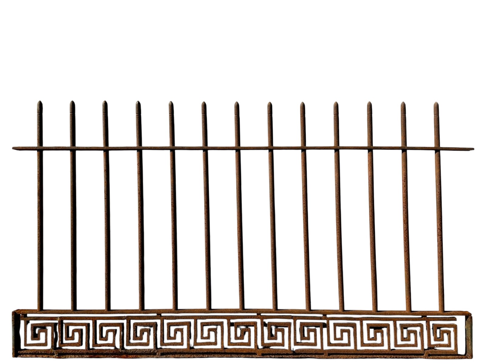 20 Feet of Antique Wrought Iron Fencing w/ Greek Key Design GA20788