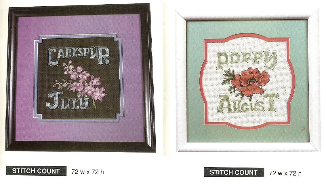 LARKSPUR & POPPY FLOWERS  -  CROSS STITCH PATTERN ONLY    HM - SUR