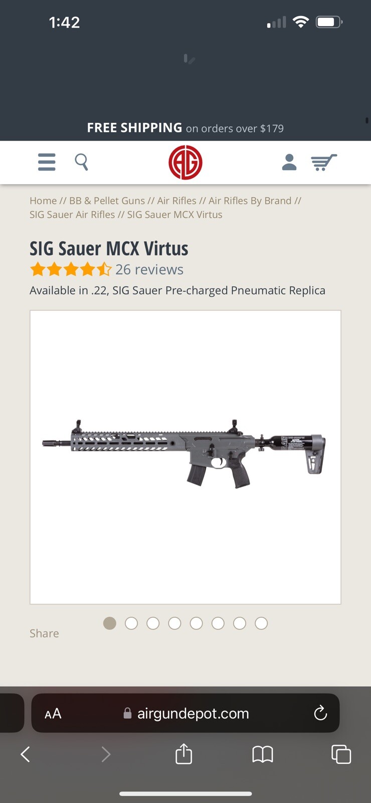 SIG Sauer Virtus Air .177 CO2 88G Air Rifle - AIR-VIRTUS-22