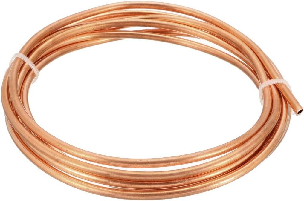 Refrigeration Tubing 1/8" OD x 5/64" ID x 6.5 Ft Length Soft Coil Copper Tubing