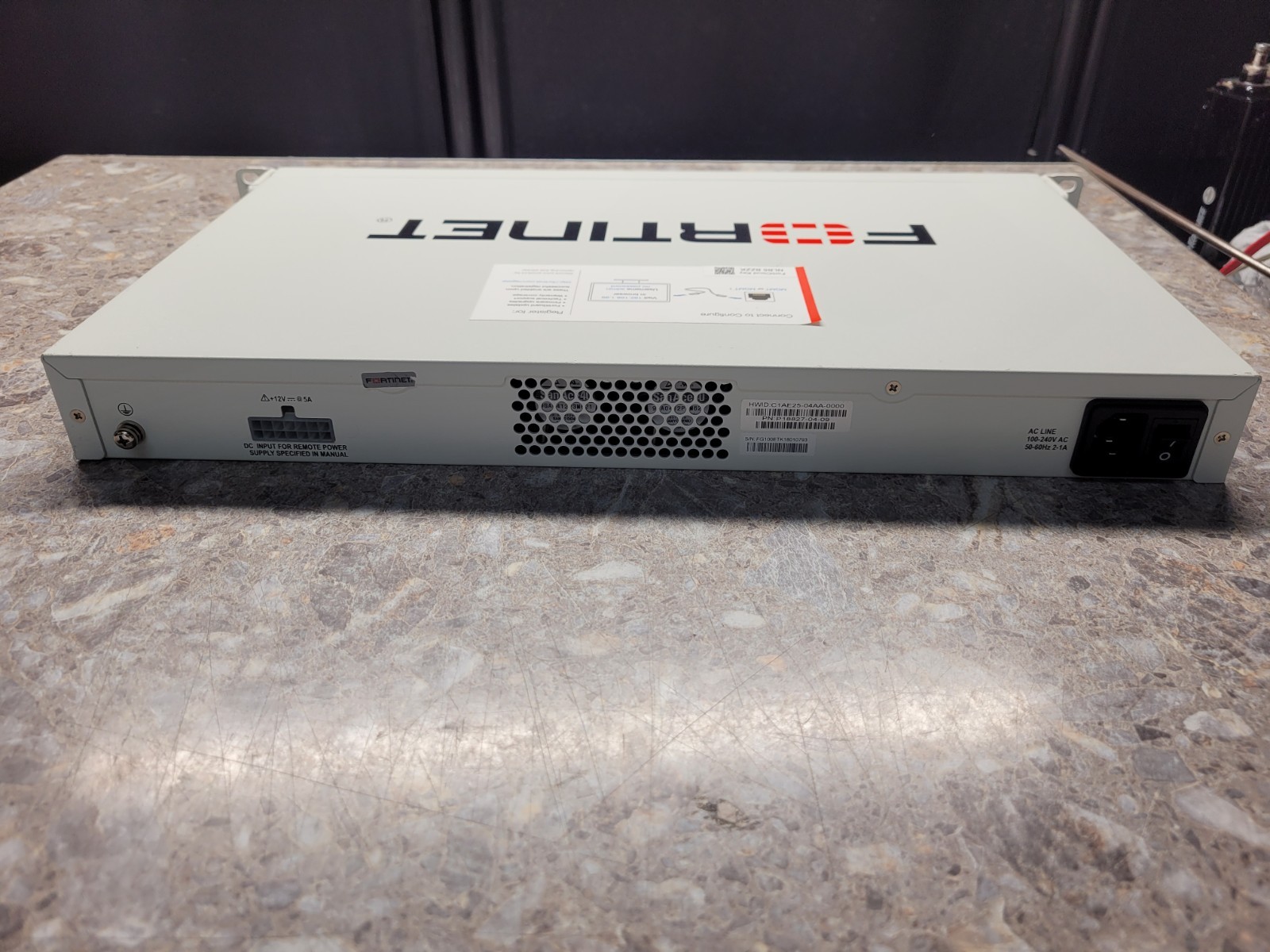 Fortinet FortiGate 100E Firewall (No Licensing) Includes Power Cable