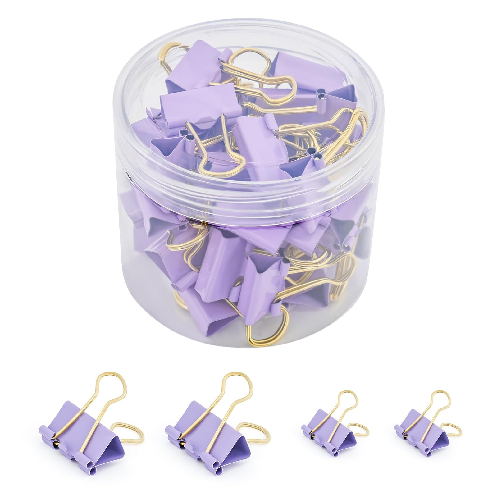 BAYTORY 30Pcs Purple Binder Clips, Clips 1 inch, 0.75
