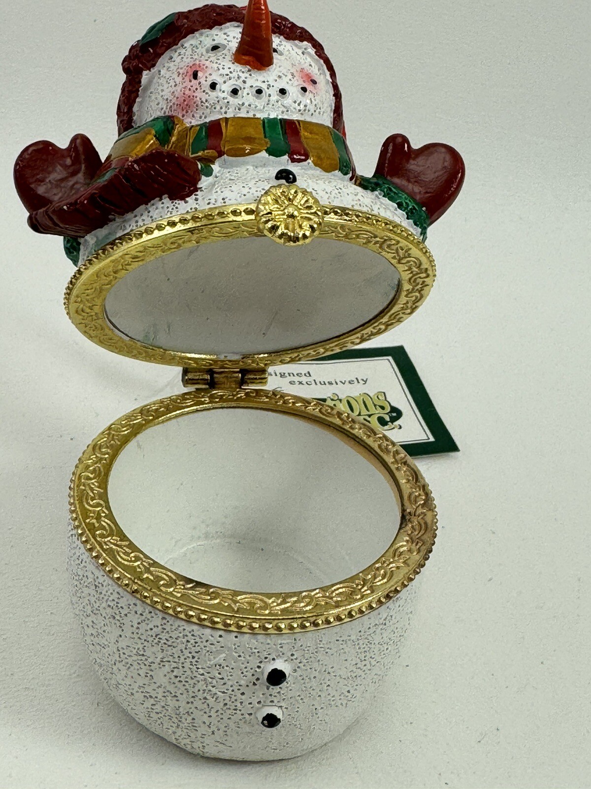 Collections ect. Christmas Hinged Trinket Box Snowman decor