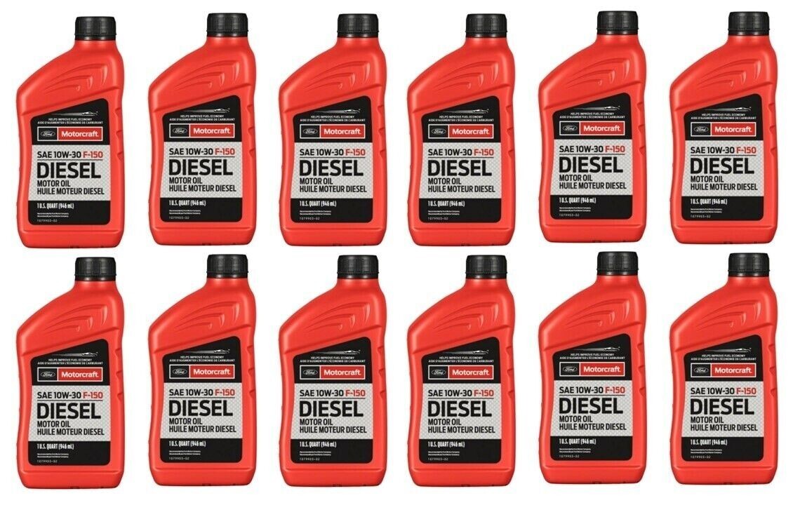 12x Motorcraft SAE 10W-30 Motor Diesel Oil for 2018+ F150 V6 3.0 Power Stroke