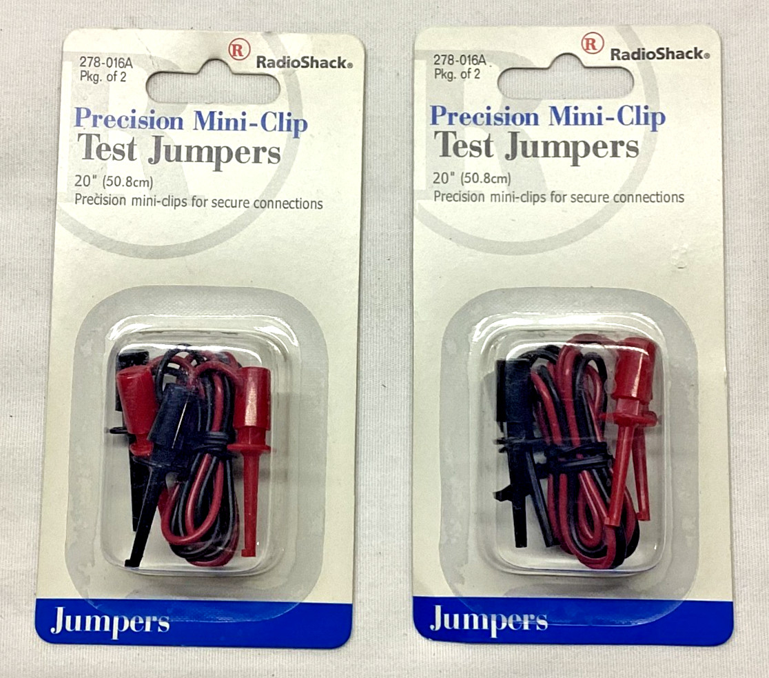 RadioShack Precision Mini-Clip Test Jumpers 2 Pkgs of 2
