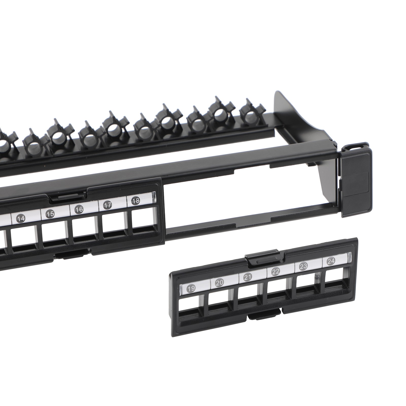 1/2PCS 24-Port 1U 19" Keystone Patch Panel w/Cable Manager & Label