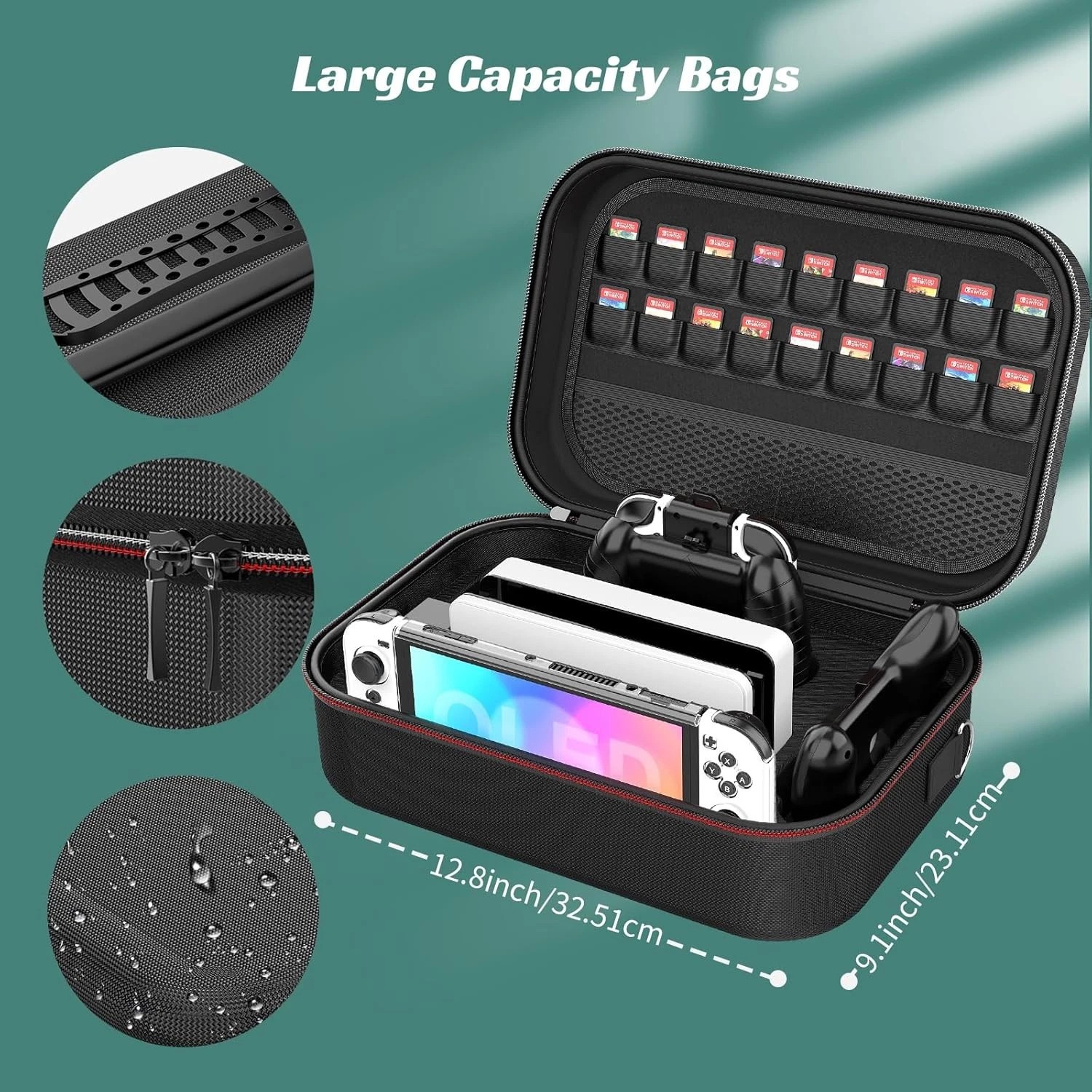 Nintendo Switch OLED Bundle: 28 Accessories with Dockable Case & Carrying Case