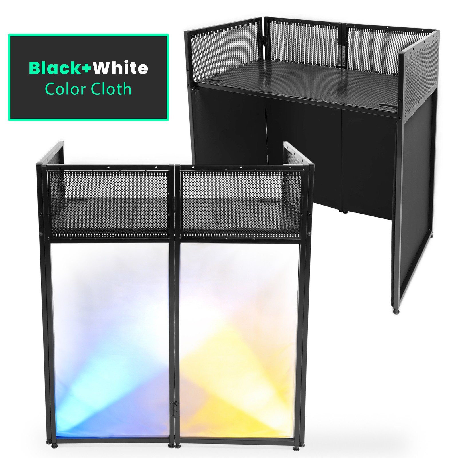 DJ Table Station Adjustable Booth Facade + Flat Table w/Travel Bag 20x40x45"