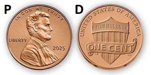 🔥2025 One of each P & D Mint Mark BU Pennies . Last year of the pennies🔥