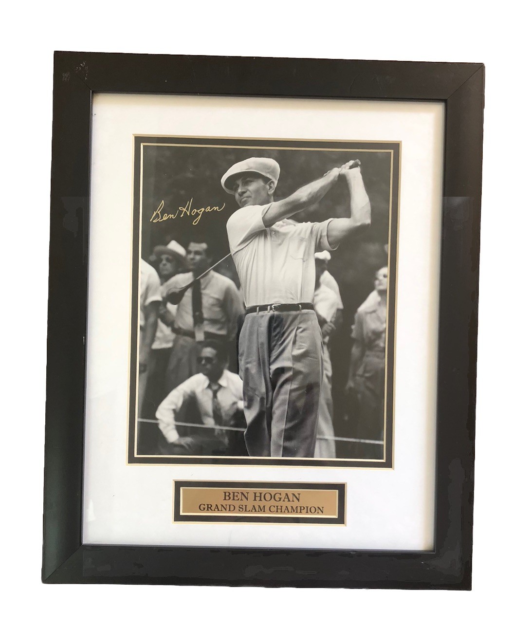 Vintage Ben Hogan 1-iron shot at 1950 US open at merion framed photo