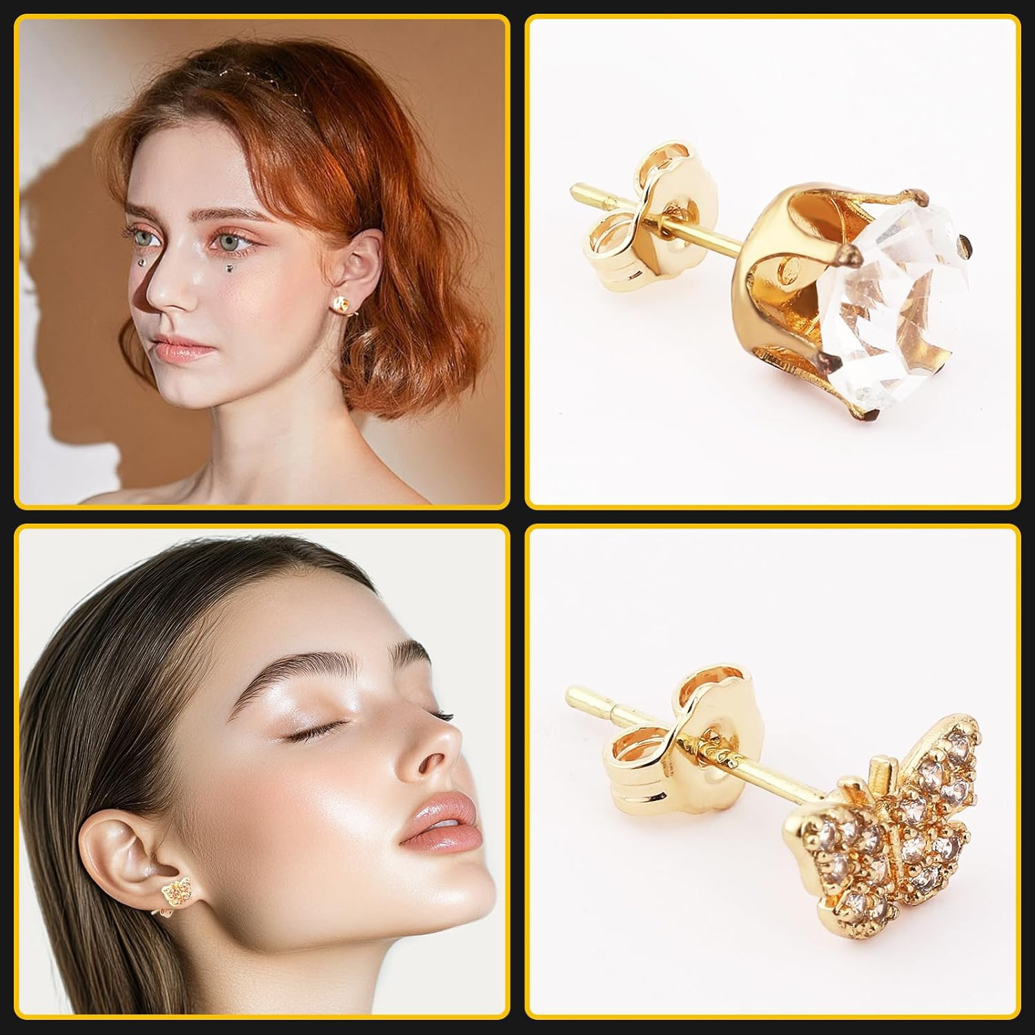 30Pcs/15 Pairs Earring Backs for Studs Locking, 14K Gold Earring Back Replacemen