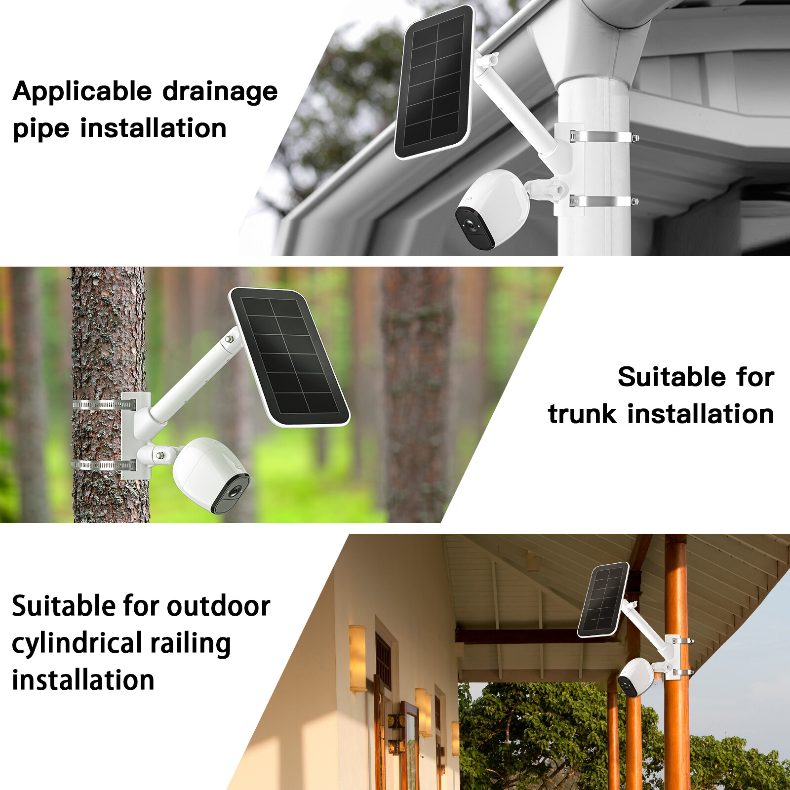 2 in 1 Pole Mount for Arlo Pro 4 /Pro 3 /Pro 2 eufyCam& solar panel