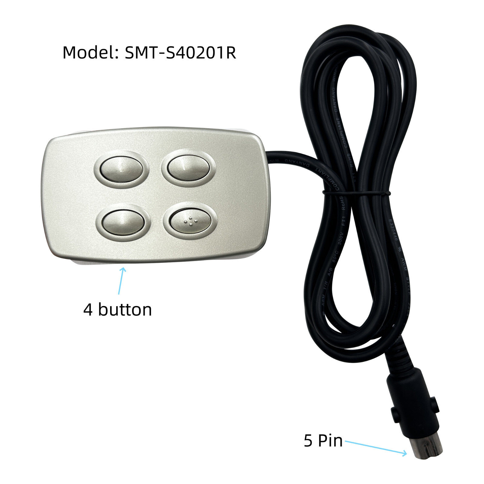4 Button Switch Hand Control Model SMT-S40201R for Power Recliner Lift Chair