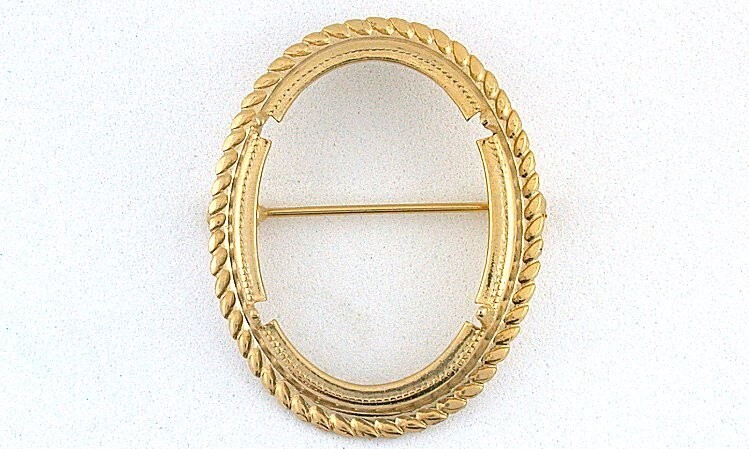 25x18 25MM x 18MM PRONG CABOCHON CAB GEM GOLDPLATED PIN BROOCH MOUNTING CF26