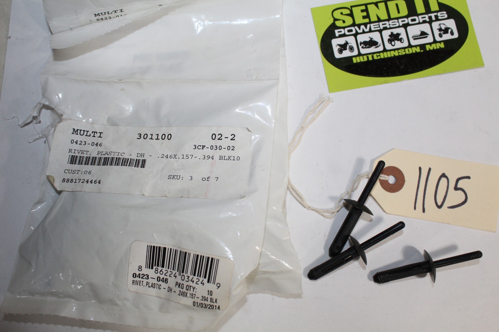 A7	Arctic Cat OEM	3 Pack Plastic Rivets	0423-046
