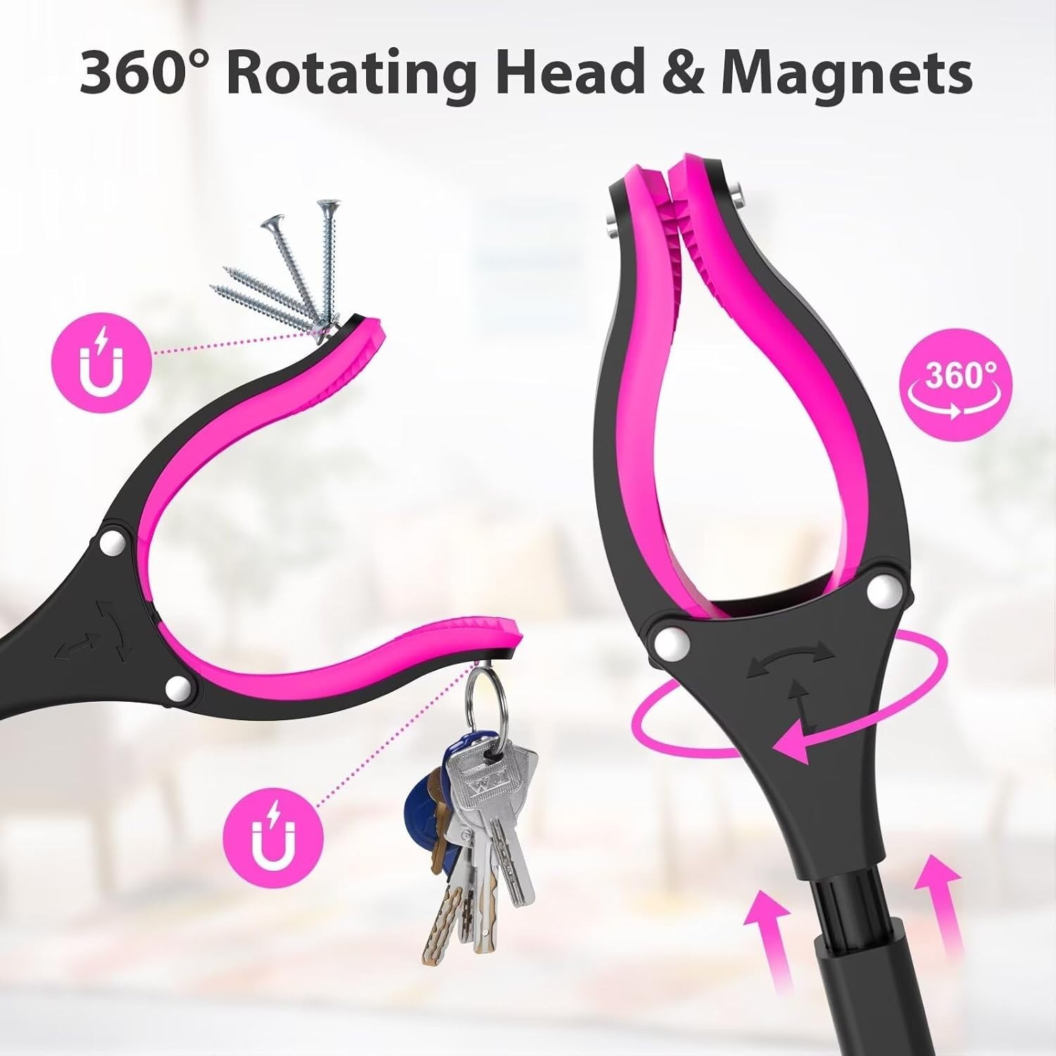 36-inch Reacher Grabber Tool Foldable Lightweight Pickup with Rotating Head
