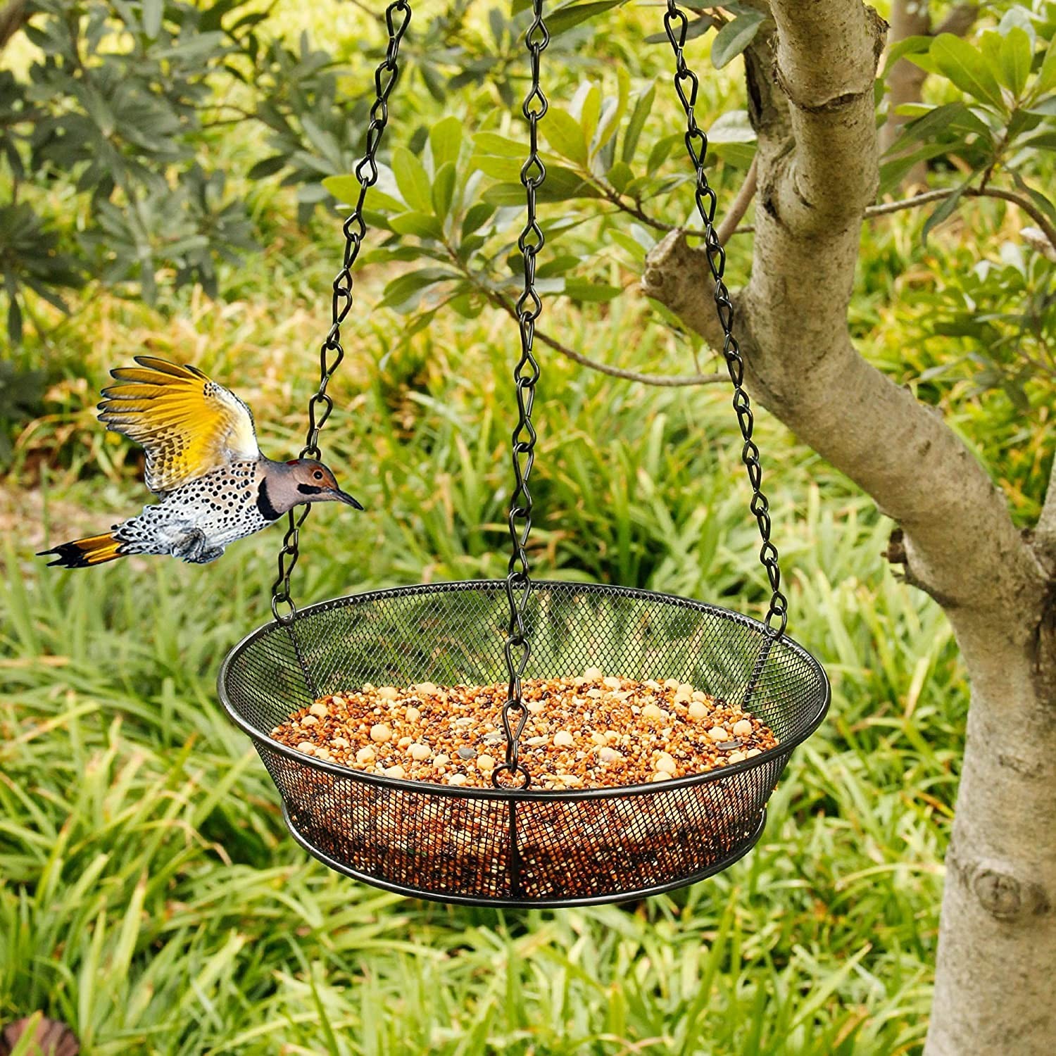 Hanging Bird Feeder, Birdfeeder for Garden Yard Outside 1, Black