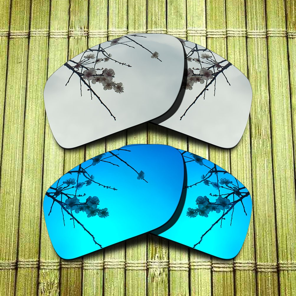 Silver&Blue Replacement Lens for-Oakley Split Shot Polarized