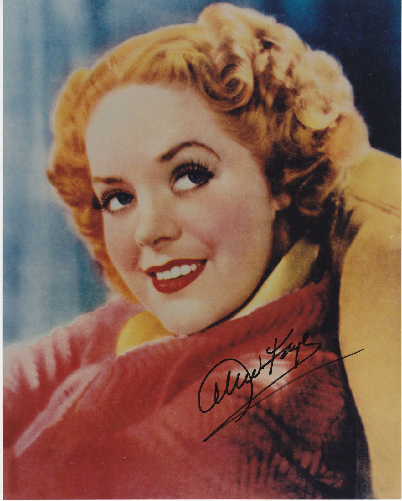 ALICE FAYE (1915-1998) hand signed 8x10 color photo # photograph autographed