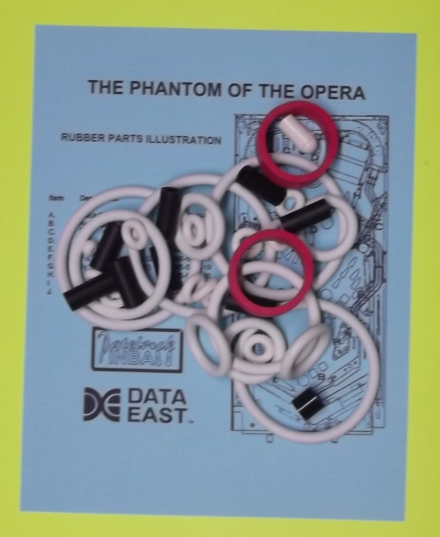 1990 Data East Phantom of the Opera Pinball Machine Rubber Ring Kit