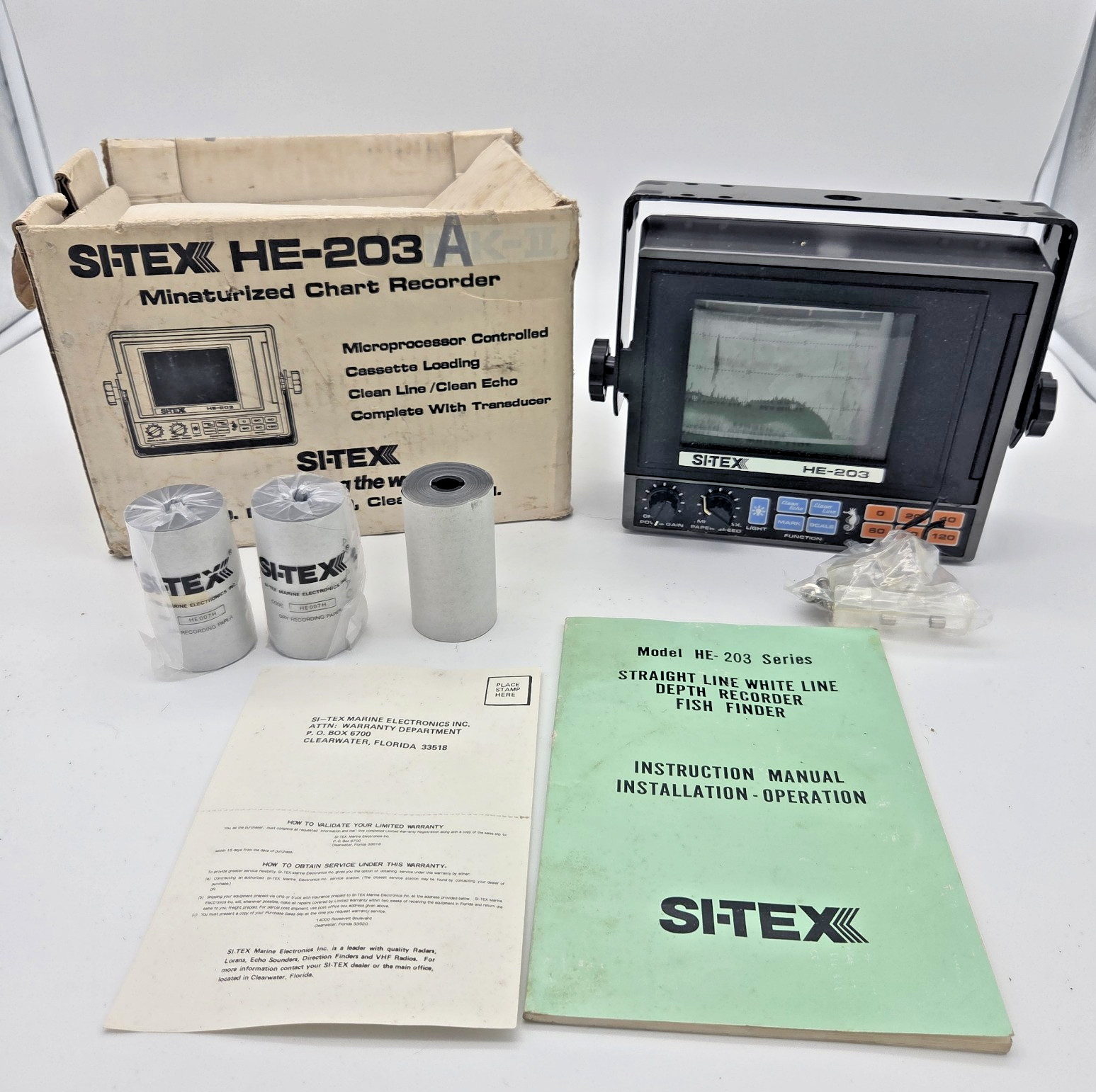 VTG SI-TEX Model HE-203 Fish Finder Chart Reader Main Unit Only W/ Original Box