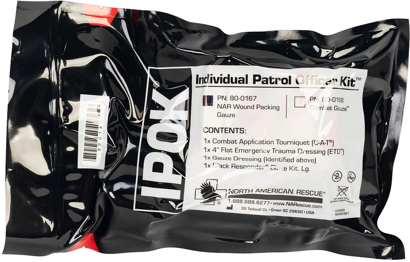 North American Rescue Individual Patrol Officer Kit IPOK Gauze NAR Compact