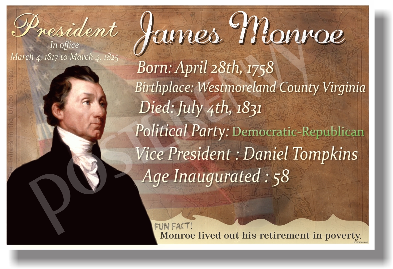 Presidential Series - James Monroe - NEW Famous U.S. President POSTER