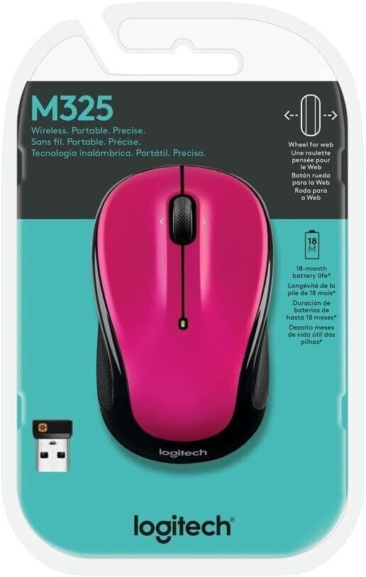 Logitech M325S Wireless Mouse (Brilliant Rose)